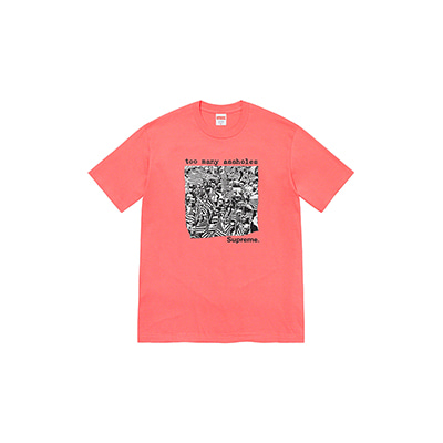 TOO MANY ASSHOLES TEE (BRIGHT CORAL)