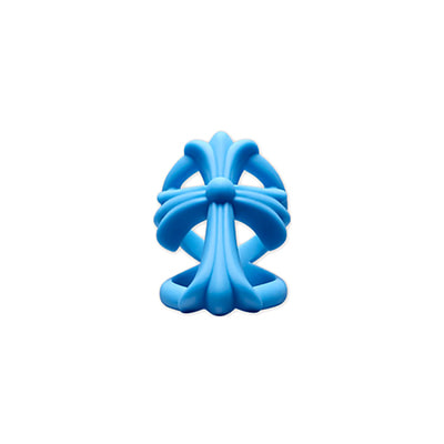 SILICONE CROSS RING (BLUE)