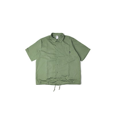 BUTTON DOWN SHORT SLEEVE TOP (OLIVE)