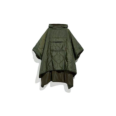 CONVERTIBLE PACKABLE PONCHO JACKET (OLIVE)