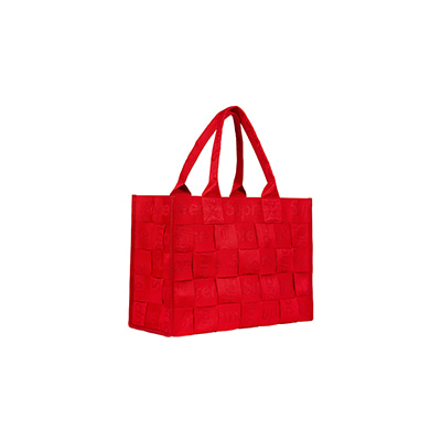 WOVEN LARGE TOTE (RED)